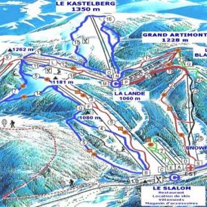 Vogezen Wintersport La Bresse Honeck Pistekaart